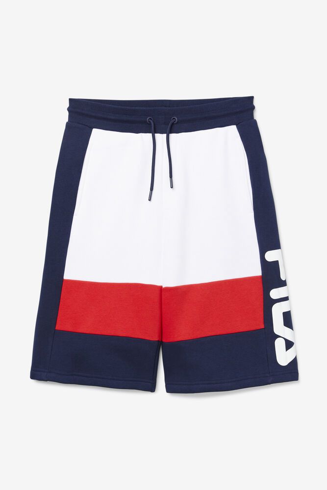 Fila Shorts Mens Navy/White/Red - Ansel - Philippines 2671038-TB